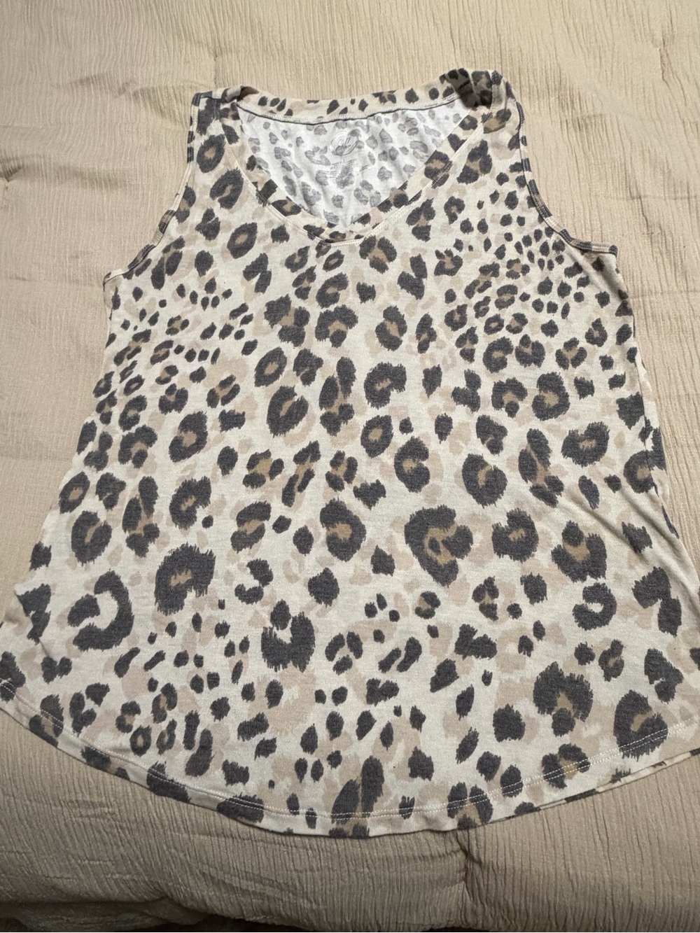 Maurice’s Cozy Sleeveless Leopard Print Tank Top - Beige/Black